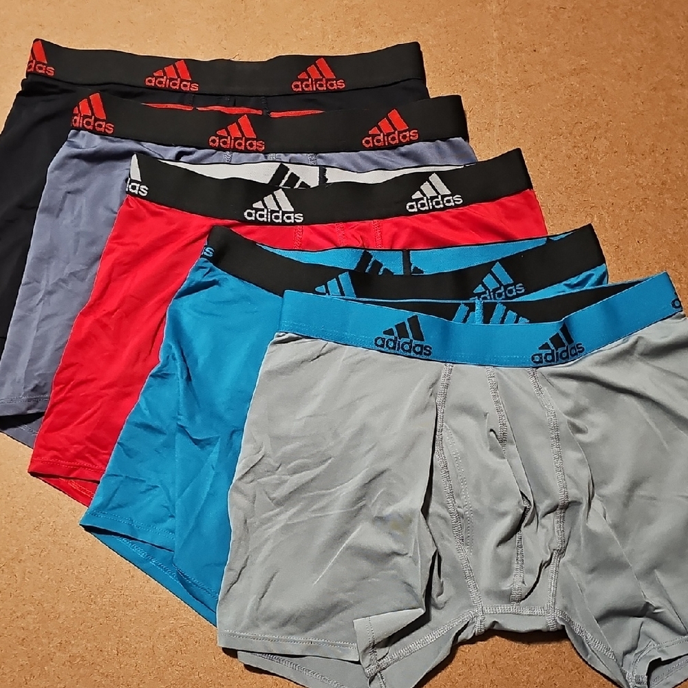 Adidas Men's Boxer Briefs - Black, Red, Blue, Gray Set